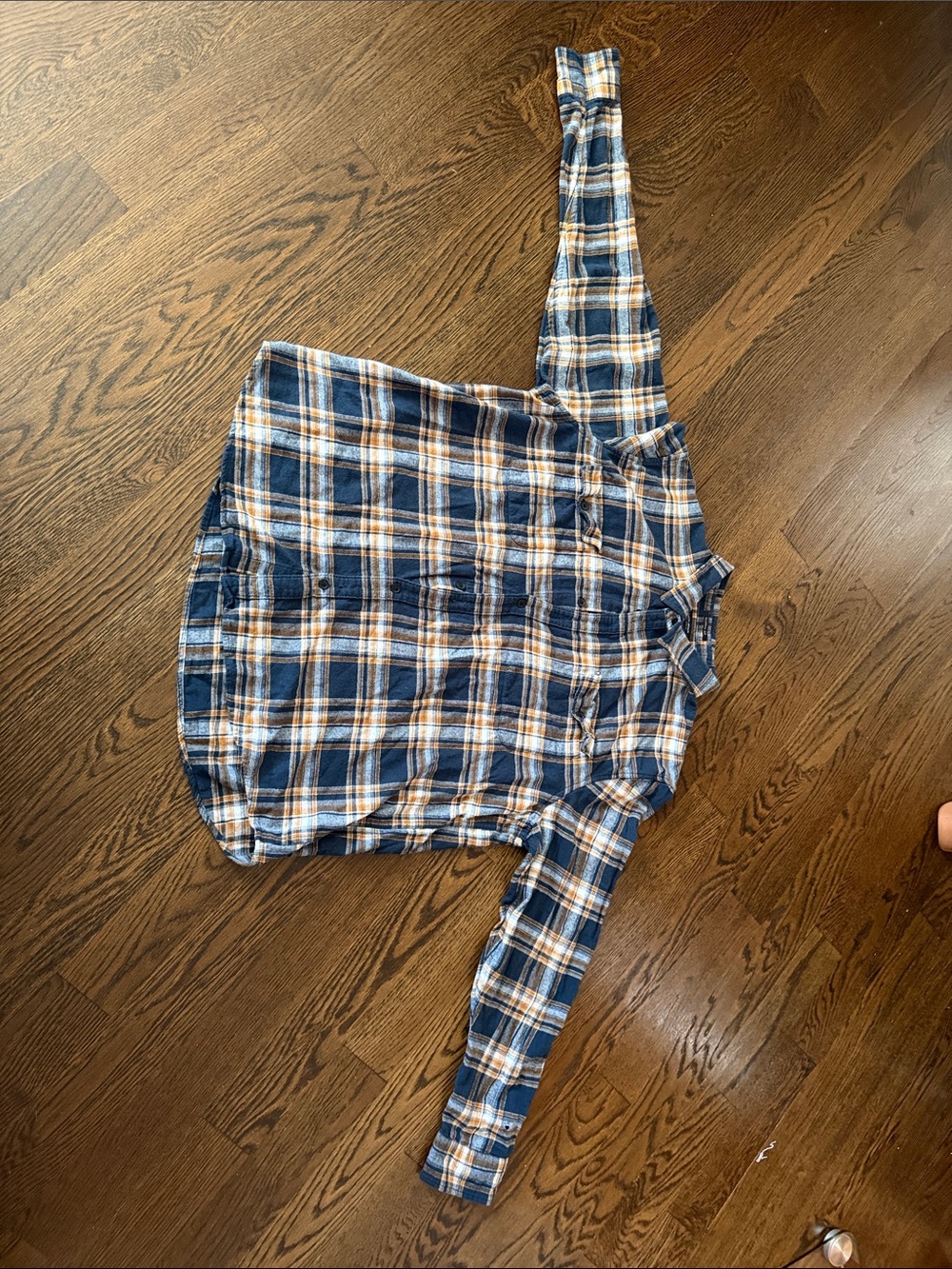 Lucky Brand Blue and Tan Plaid Men's Button-Up Shirt